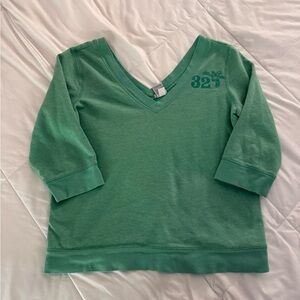 Vintage Old Navy Green V-Neck Crewneck